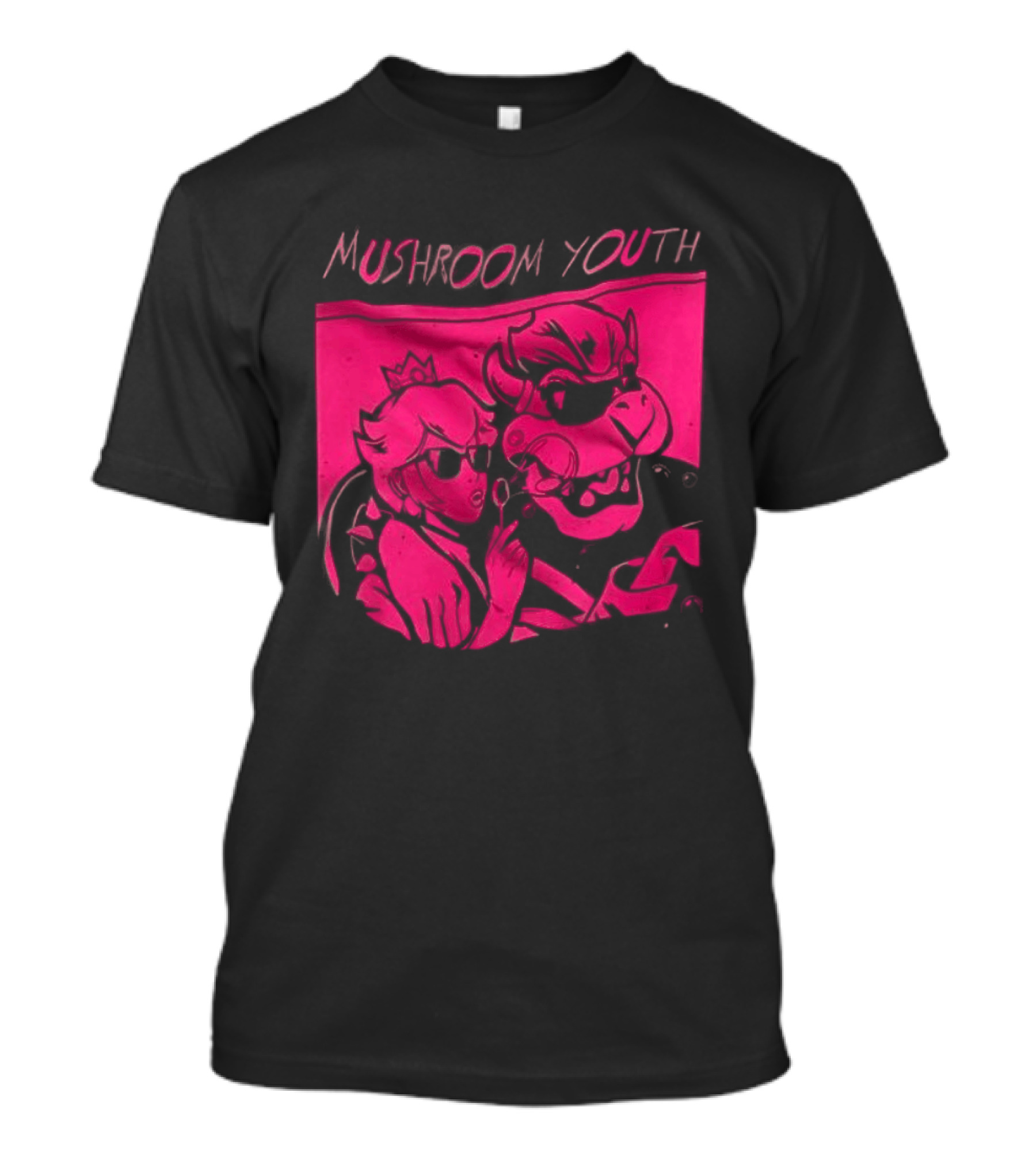 Mushroom Youth Cartoon Cow And Girl Friends Pop T-Shirt