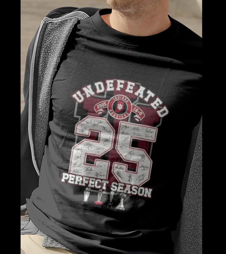 Indiana Hoosiers Undefeated 2025 Perfect Season 16 0 T-Shirt