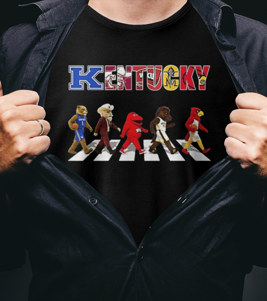 KENTUCKY Basketball Big Red Wildcat Cardinal Mascots Abbey Road T-Shirt