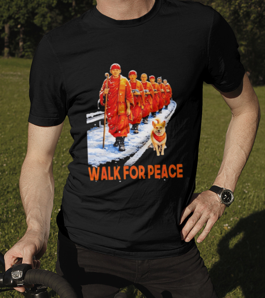 Walk For Peace 2026 Monks And Aloka Dog T-Shirt