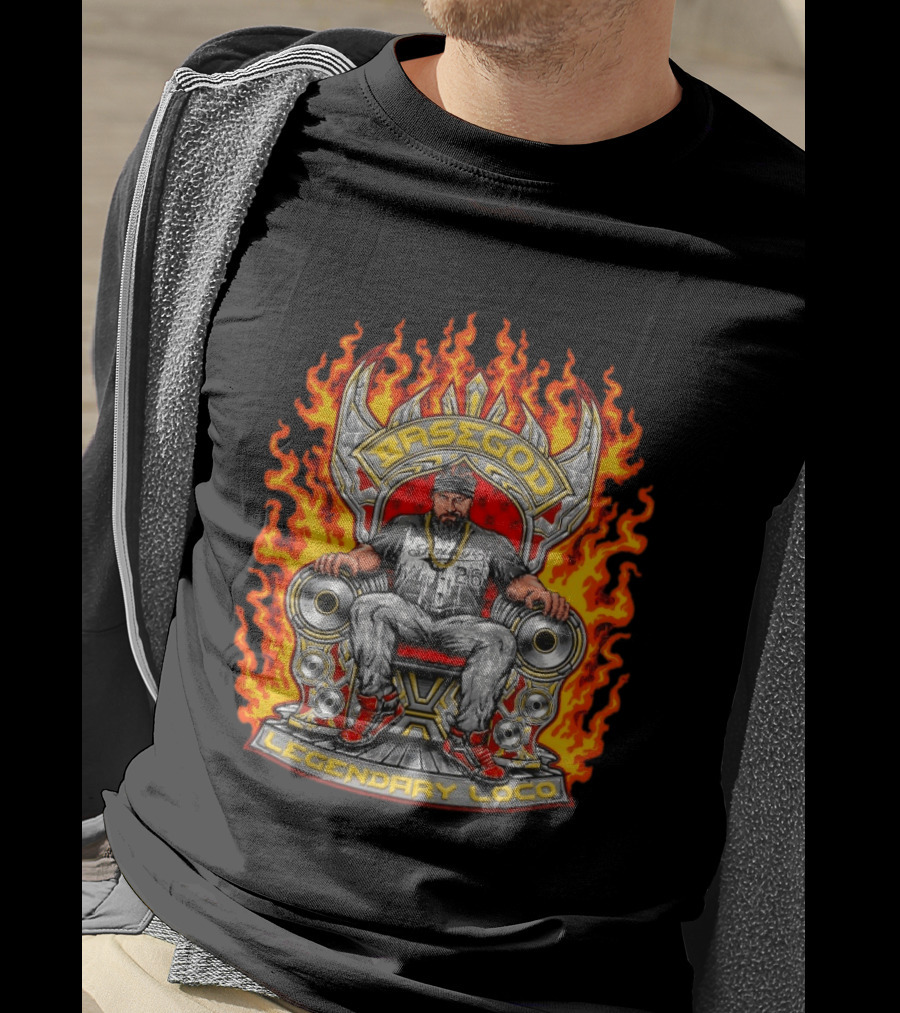 Basegod Legendary Loco Throne Flames Urban Fashion T-Shirt