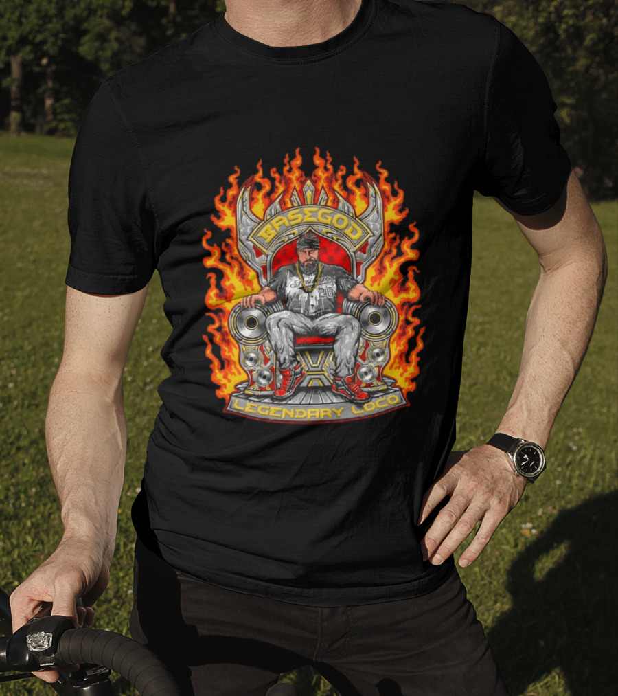 Basegod Legendary Loco Throne Flames Urban Fashion T-Shirt