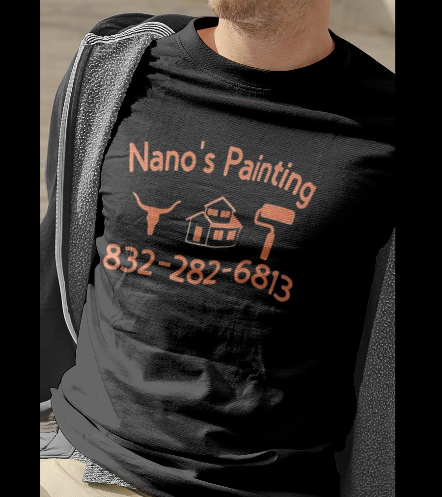 Nano's Painting 832 282 6813 Longhorn House Roller T-Shirt