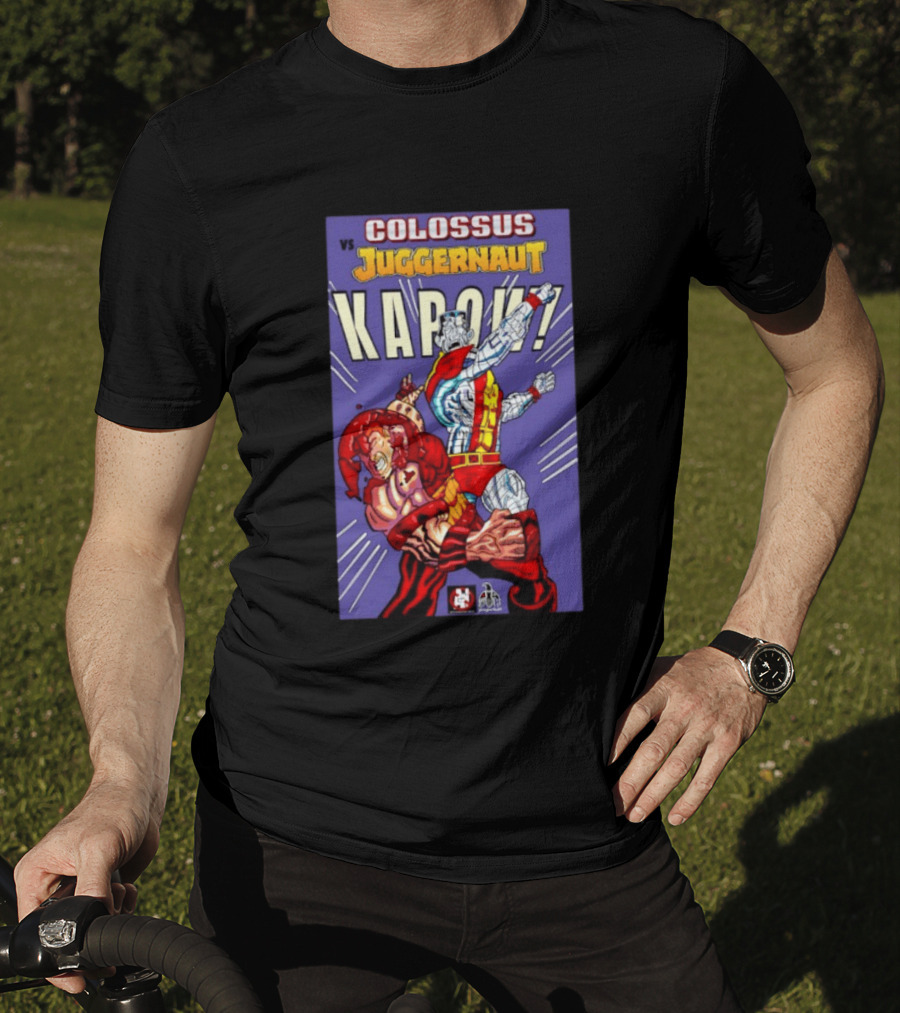 Colossus Vs Juggernaut Kapow Marvel Comics Battle Scene T-Shirt