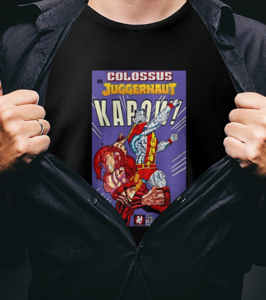 Colossus Vs Juggernaut Kapow Marvel Comics Battle Scene T-Shirt