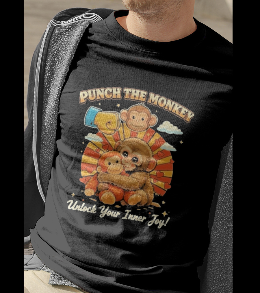 Punch The Monkey Hug Adorable Monkeys Unlock Your Inner Joy Fun T-Shirt