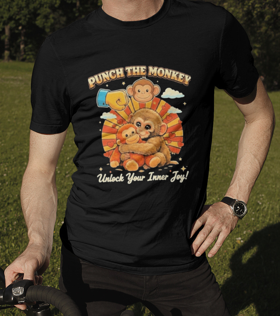 Punch The Monkey Hug Adorable Monkeys Unlock Your Inner Joy Fun T-Shirt