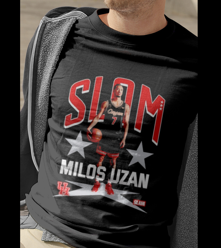 Slam Milos Uzan Remix Houston Cougars Basketball UH Stars T-Shirt