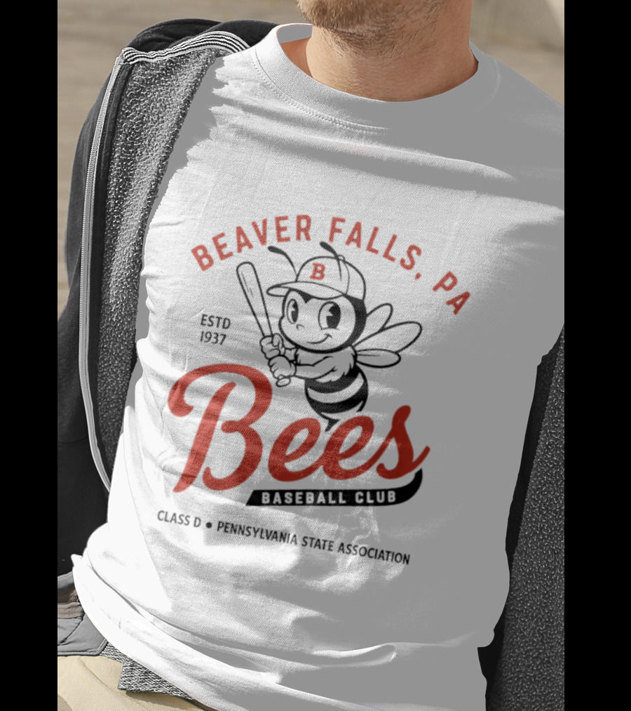 Beaver Falls PA Bees Baseball Club Estd 1937 Class D Pennsylvania State Association T-Shirt