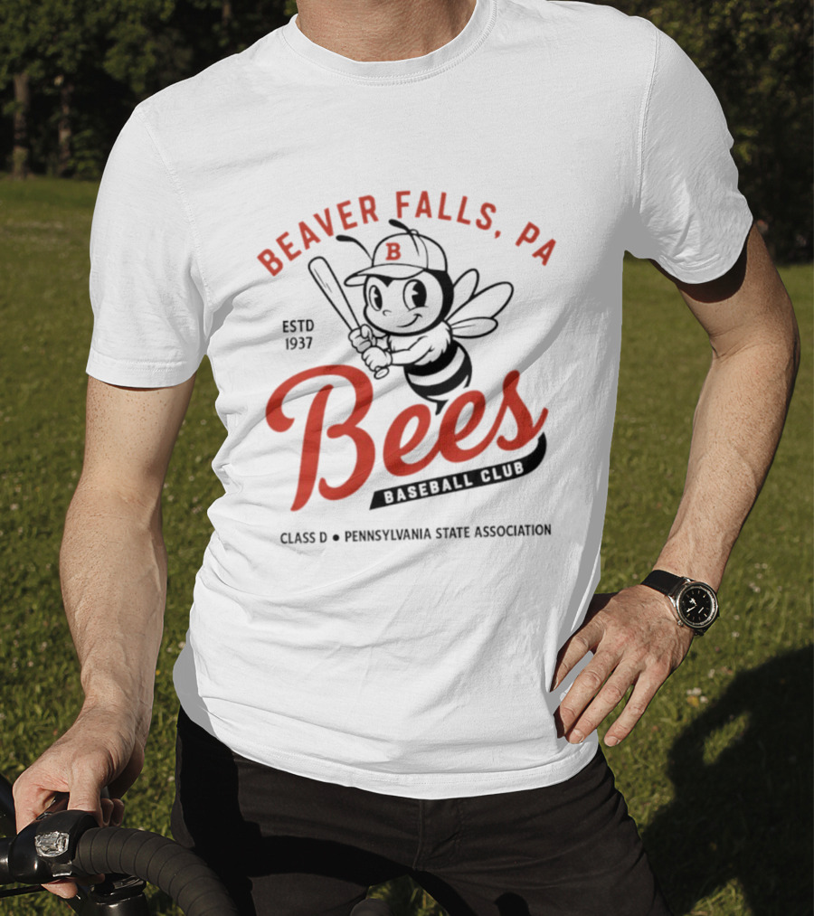Beaver Falls PA Bees Baseball Club Estd 1937 Class D Pennsylvania State Association T-Shirt