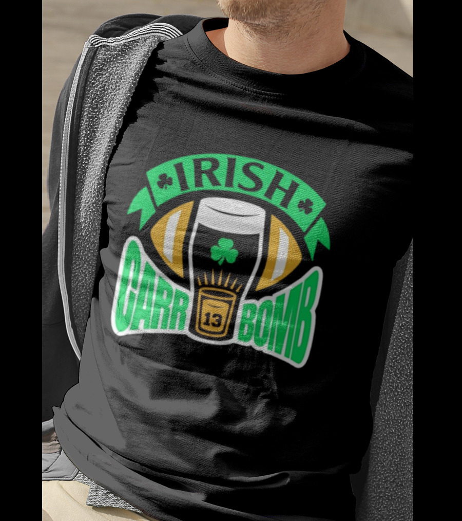 Irish Carr Bomb Football Beer Pint 13 Shamrock Luck T-Shirt