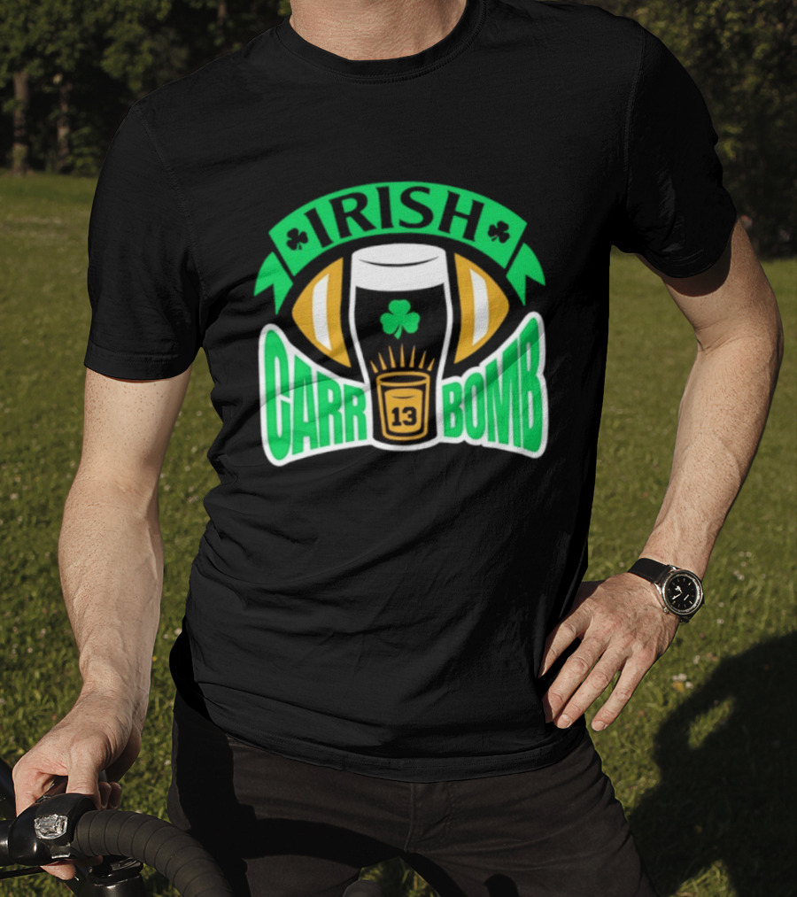 Irish Carr Bomb Football Beer Pint 13 Shamrock Luck T-Shirt