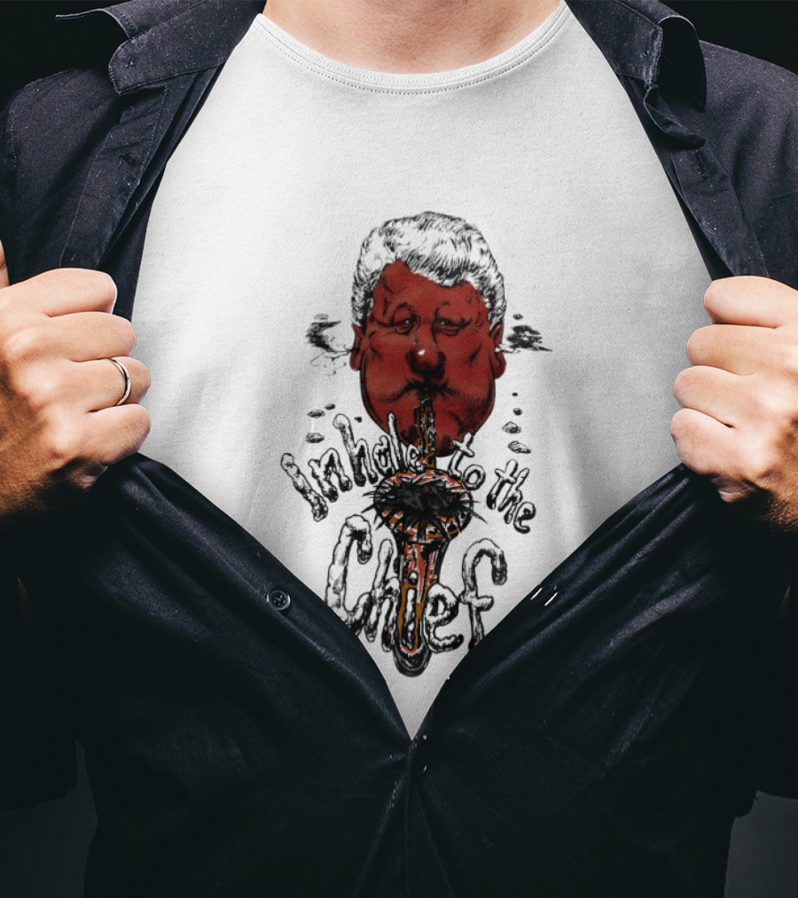 Inhale To The Chief Bill Clinton Caricature Smoking Pipe T-Shirt
