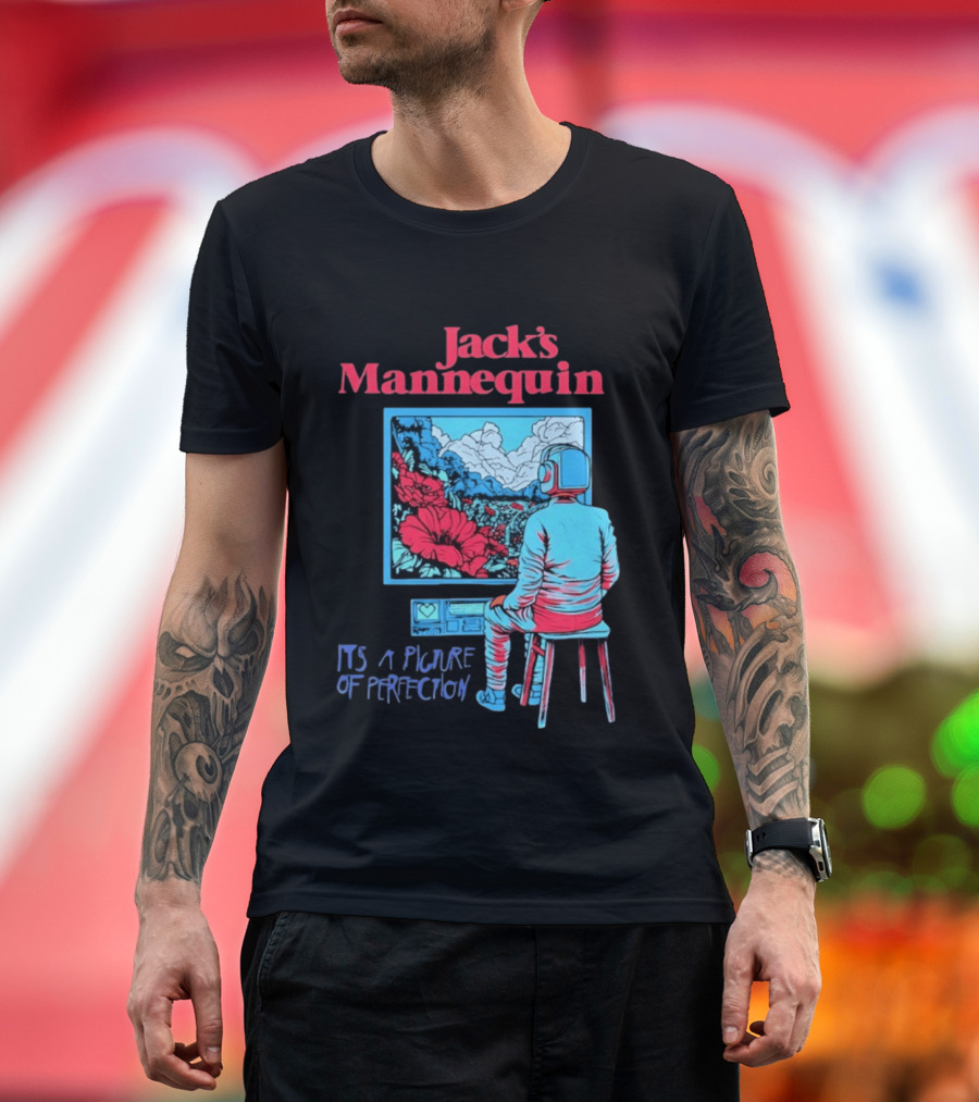 Jack's Mannequin It's A Picture Of Perfection Vibrant Robot Art Scene T-Shirt