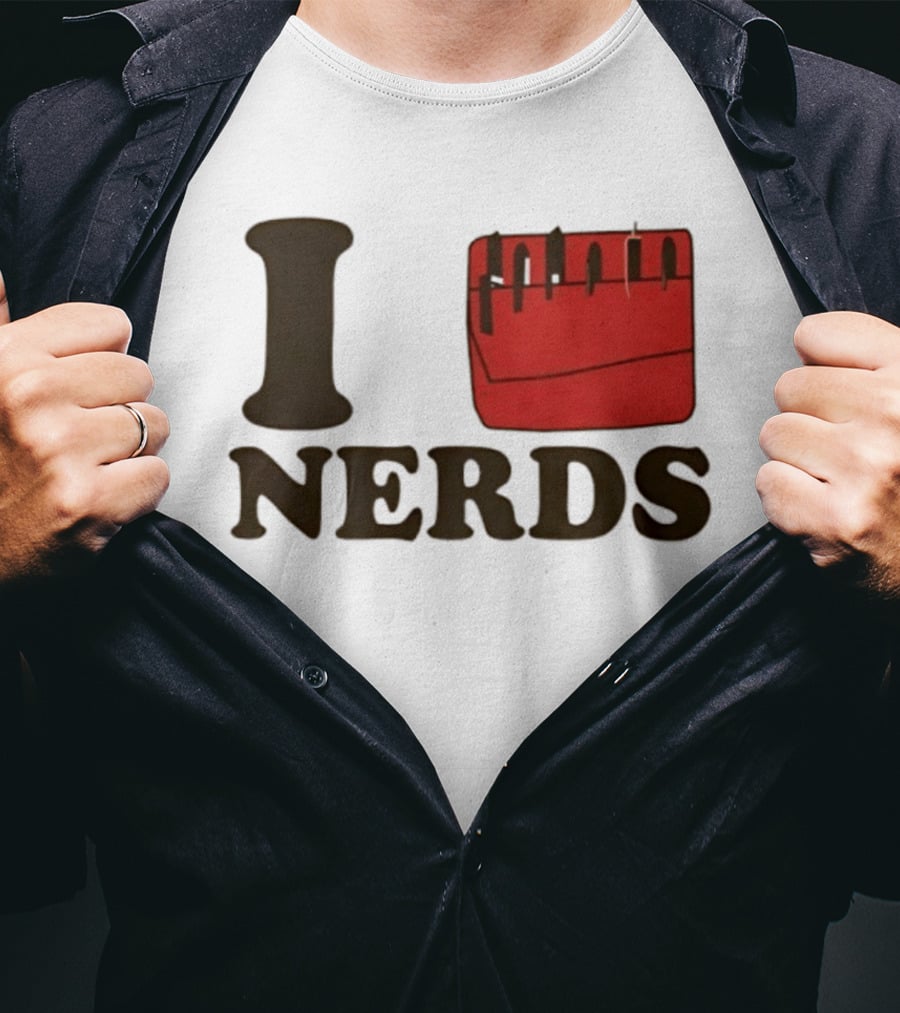I Heart Red Pocket Nerds Cat Valentine T-Shirt