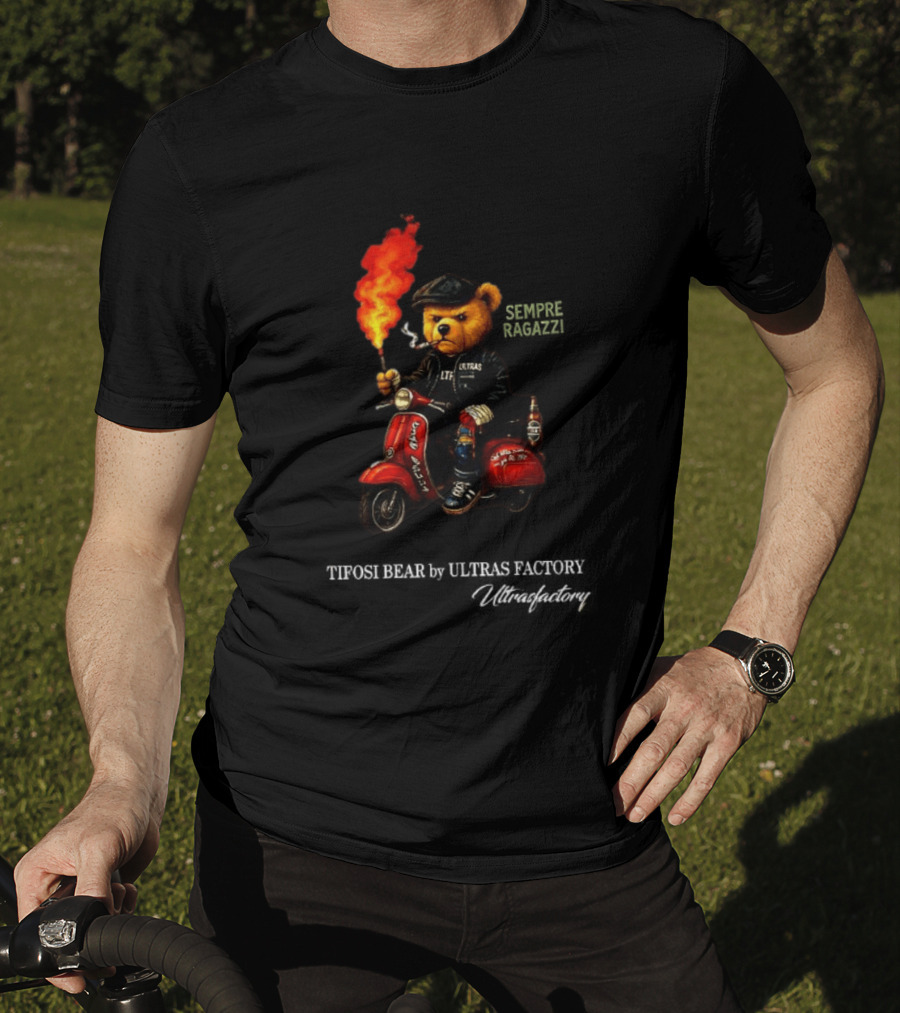 Tifosi Bear Vespa Scooter Ultras Factory Fan With Flare T-Shirt