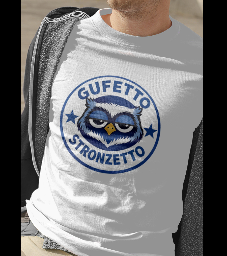 Gufetto Stronzetto Owl Blue Circle T-Shirt