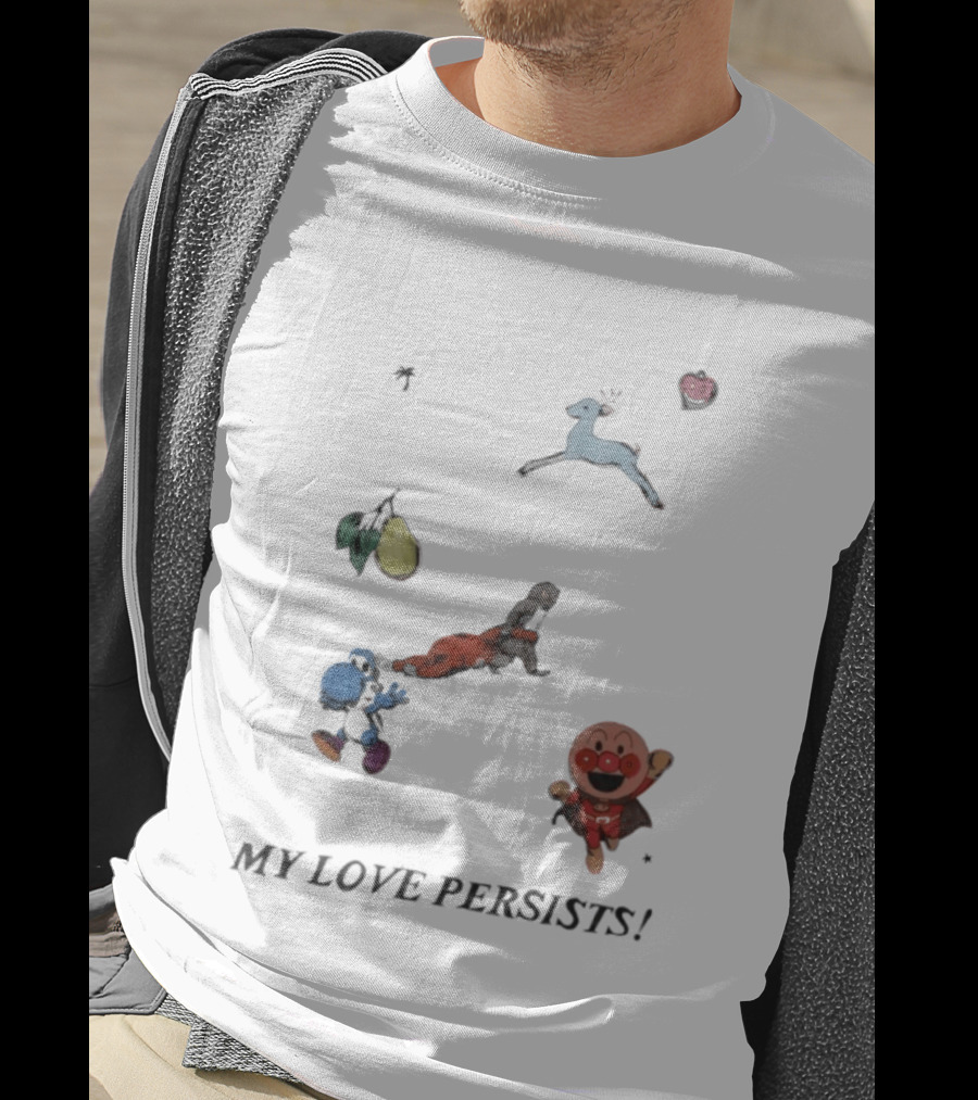 Monkey Punch Anpanman Yoshi My Love Persists Deer Fruit T-Shirt