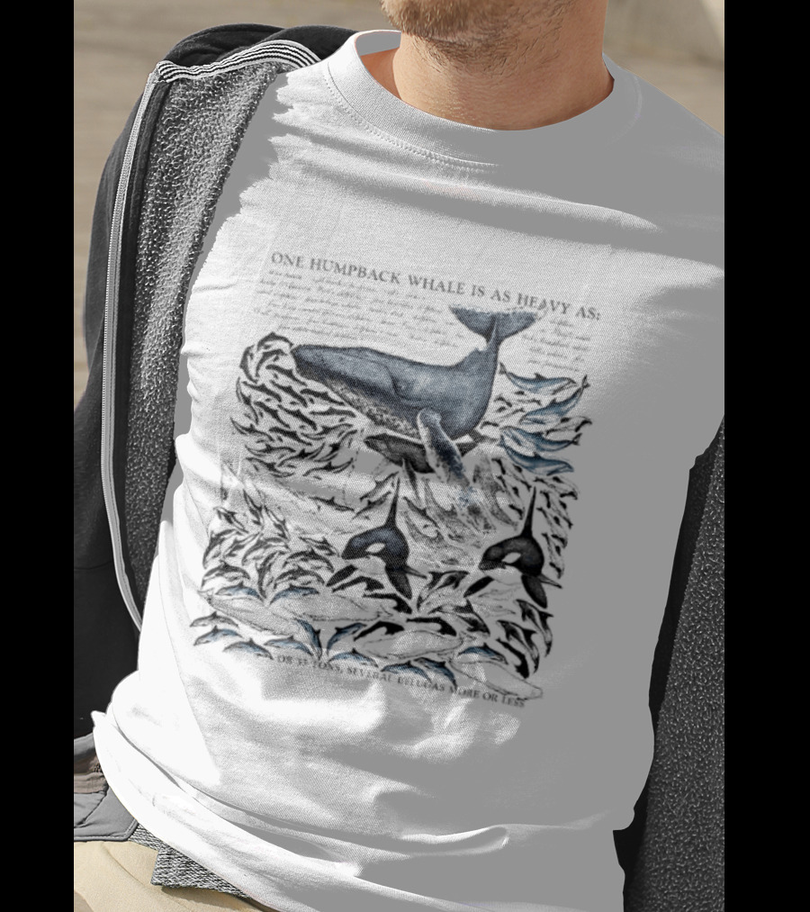 One Humpback Whale Equals 33 Tons Several Belugas Comparison T-Shirt