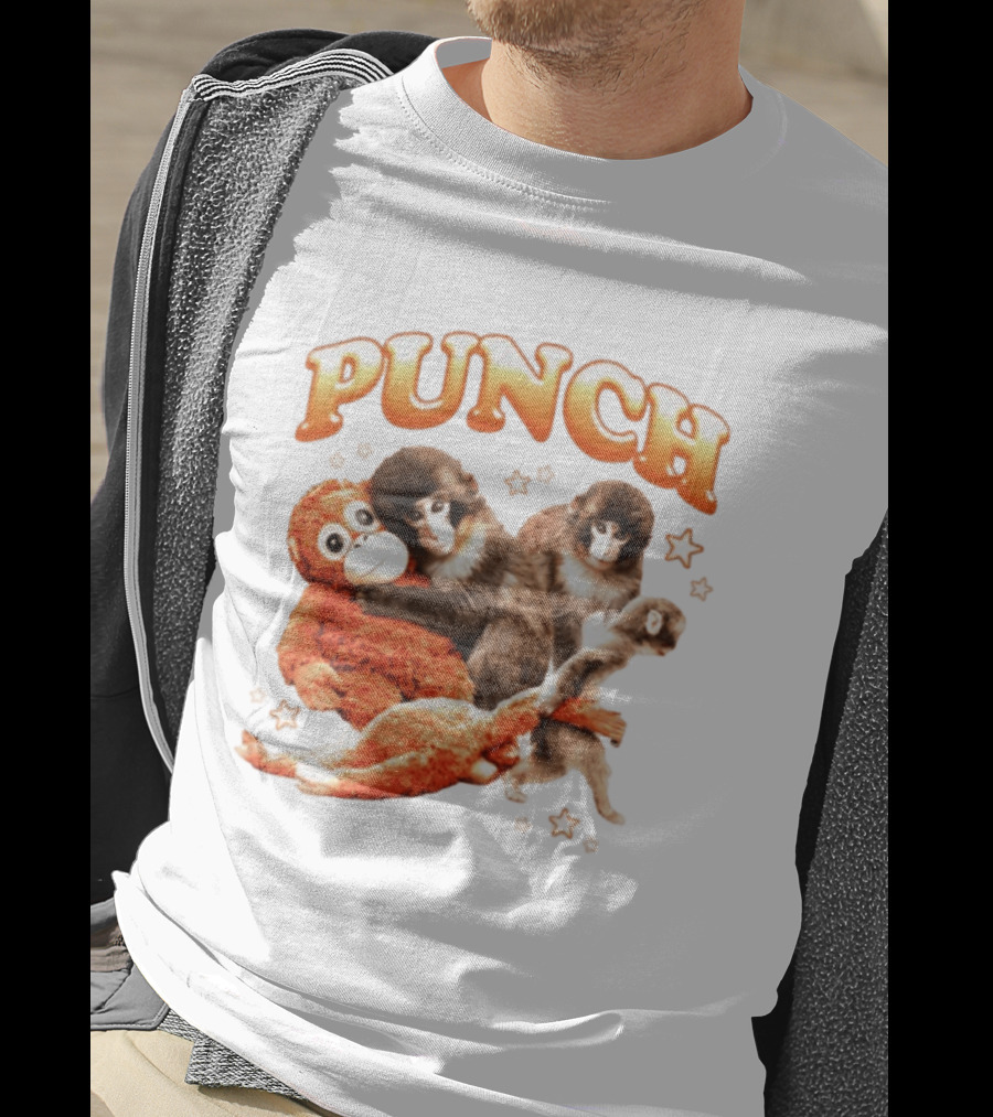 Punch Monkey Trio Surrounded By Stars T-Shirt