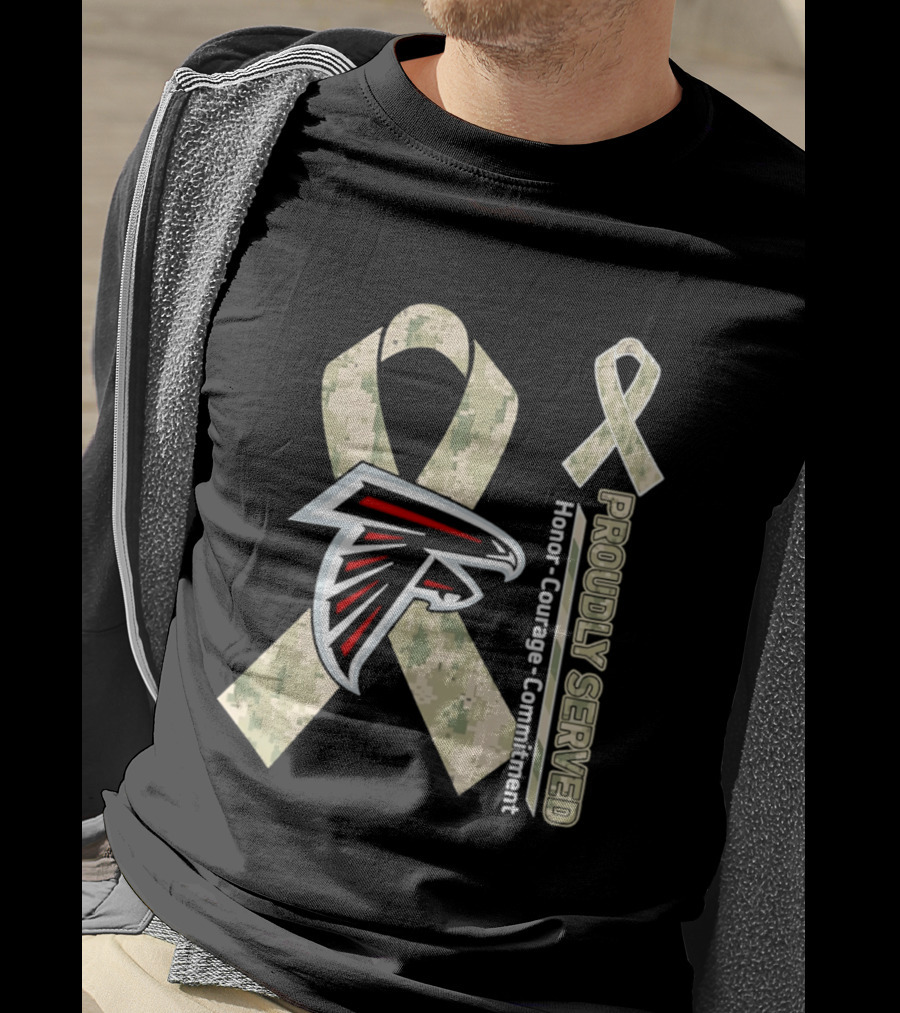 Atlanta Falcons Camo Ribbon Honor Courage Commitment T-Shirt