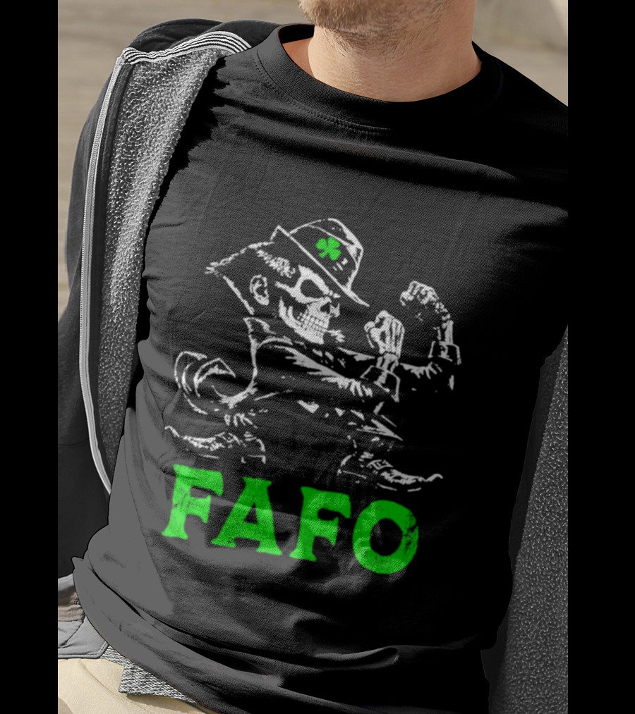 FAFO Skeleton Leprechaun Flexing St Patrick's Day T-Shirt