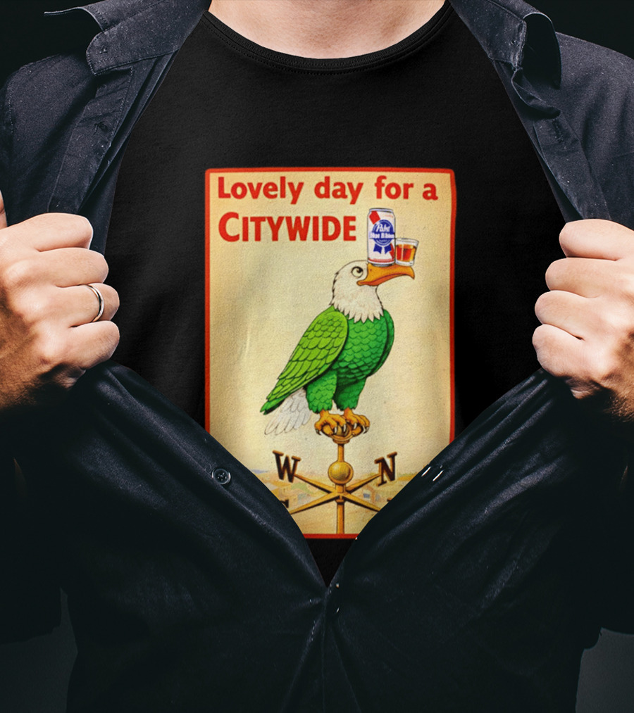 Lovely Day For A Citywide Pabst Blue Ribbon Beer Eagle T-Shirt