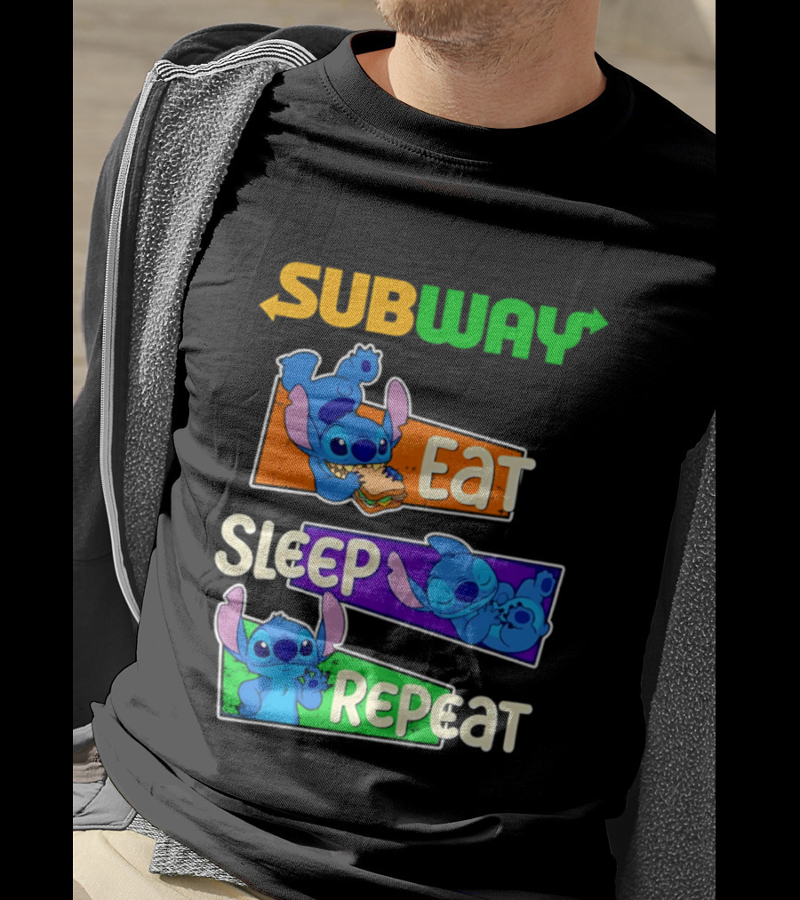 Subway X Stitch Eat Sleep Repeat T-Shirt