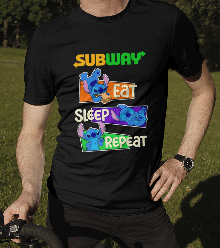 Subway X Stitch Eat Sleep Repeat T-Shirt