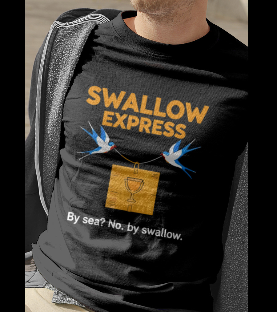 Swallow Express By Sea No By Swallow Classic Birds Carrying Orange Box T-Shirt
