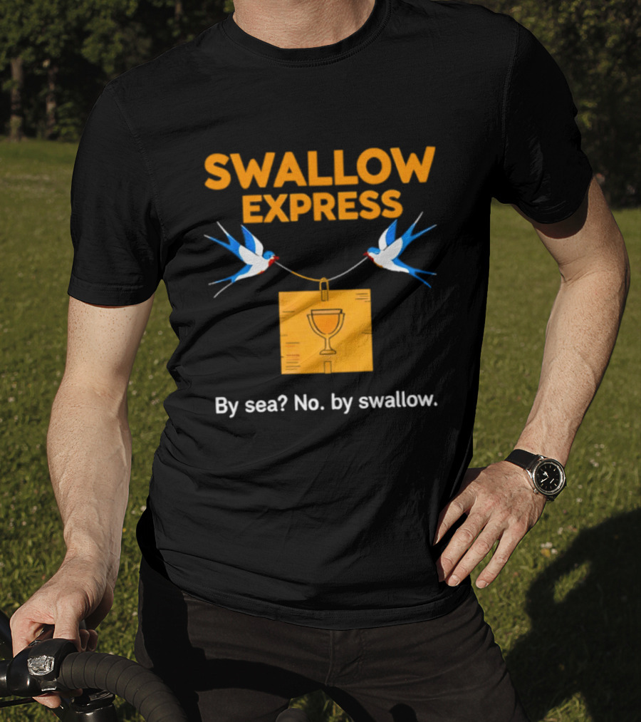 Swallow Express By Sea No By Swallow Classic Birds Carrying Orange Box T-Shirt