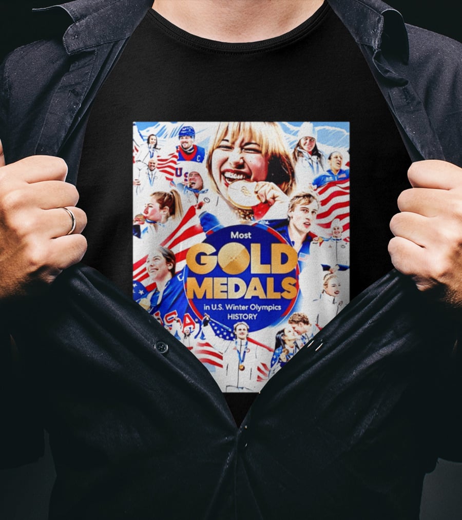 Most Gold Medals In U.S. Winter Olympics History 2026 T-Shirt