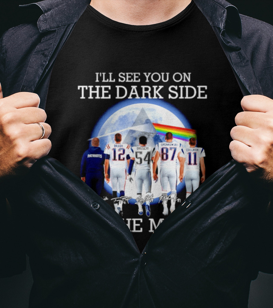 Patriots Brady Gronkowski Edelman Dark Side Of The Moon T-Shirt