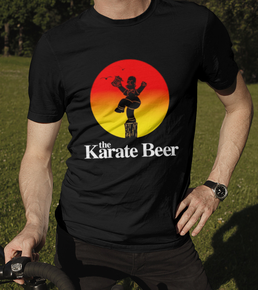 The Karate Beer Sunset Crane Pose Beer T-Shirt