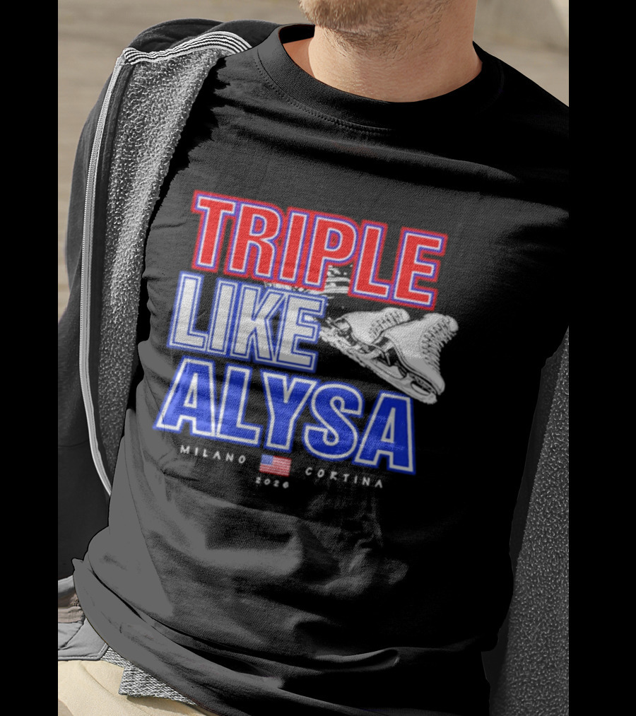 Triple Like Alysa Milano Cortina 2026 USA T-Shirt