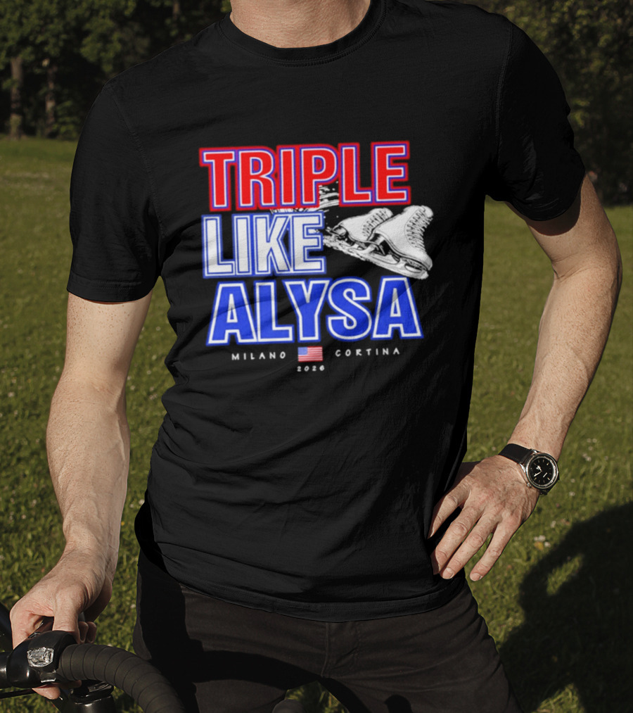 Triple Like Alysa Milano Cortina 2026 USA T-Shirt