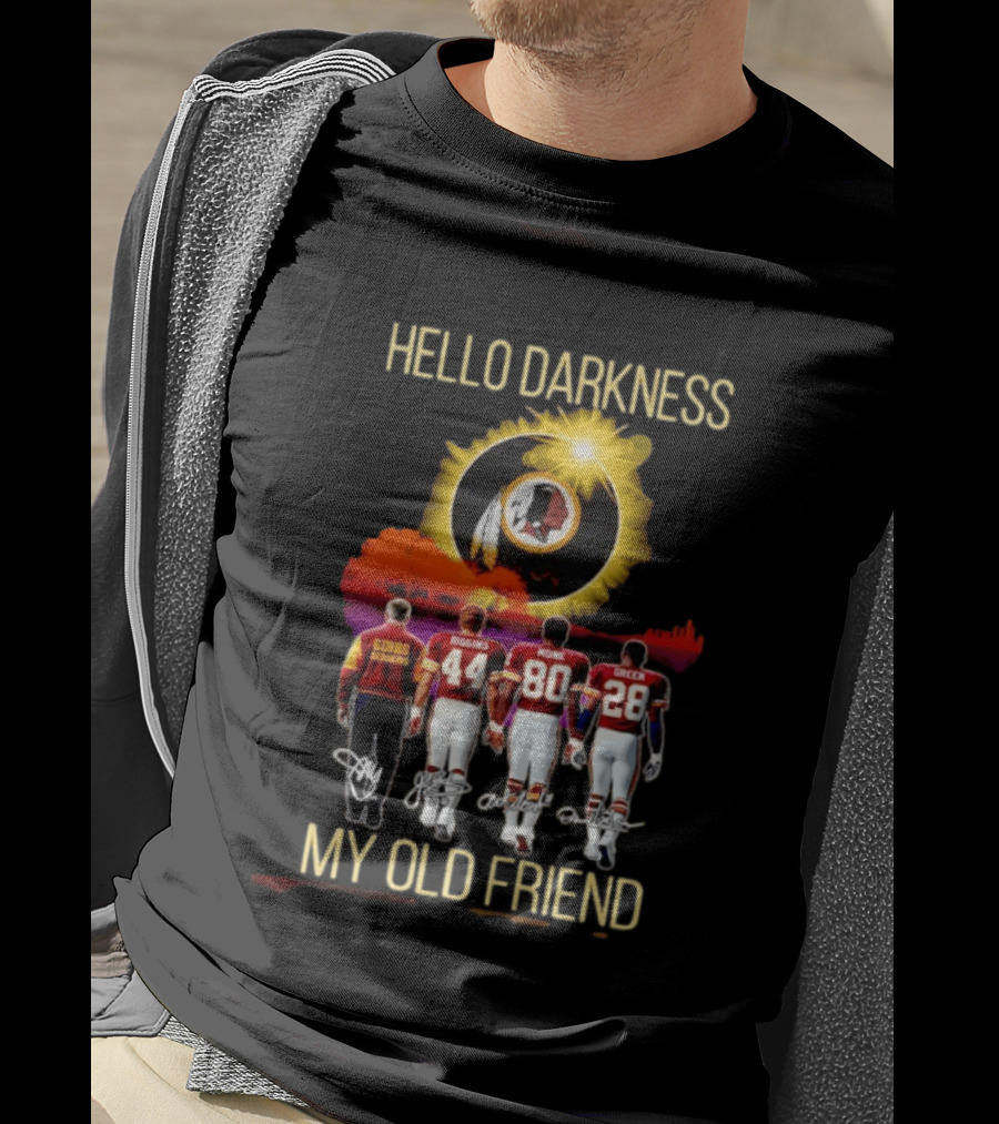 Washington Commanders Gibbs Riggins Monk Green Hello Darkness My Old Friend T-Shirt