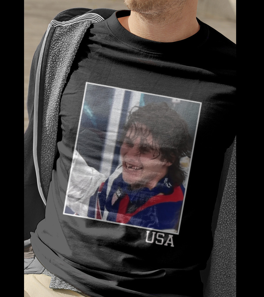 Jack Hughes USA Hockey Toothless Smile T-Shirt