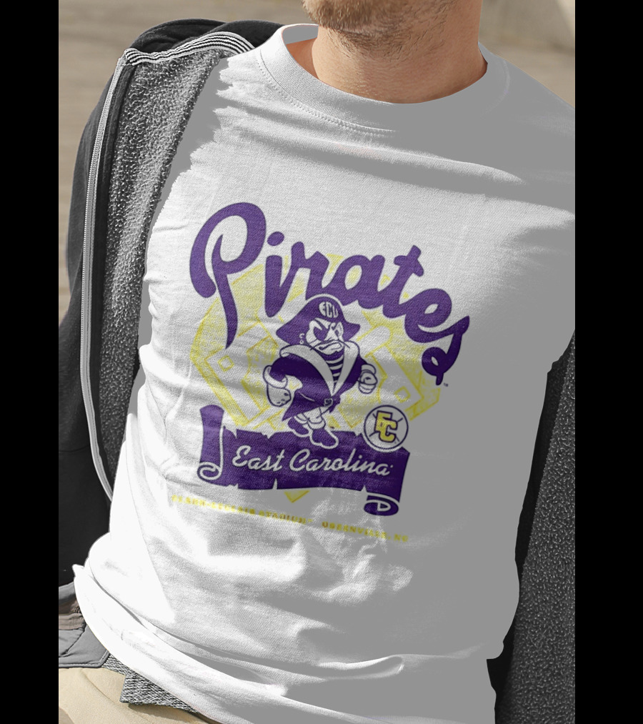 East Carolina Pirates ECU Bold Mascot And Shield T-Shirt