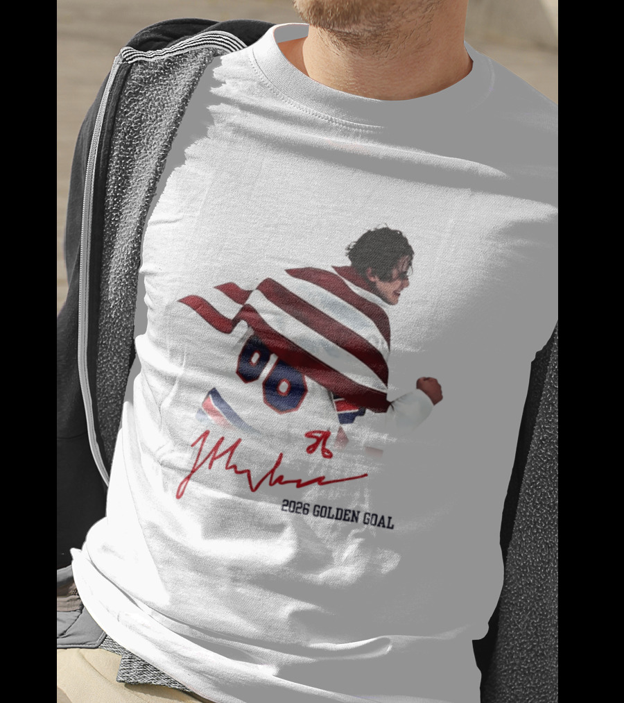 Jack Hughes USA Hockey 2026 Golden Goal Milano Cortina T-Shirt