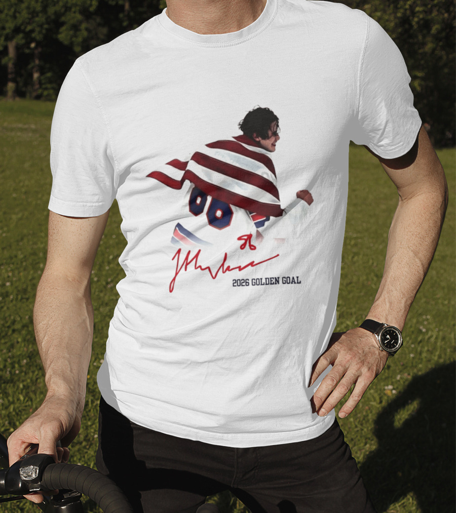 Jack Hughes USA Hockey 2026 Golden Goal Milano Cortina T-Shirt