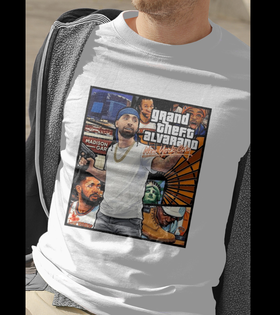 Grand Theft Alvarado New York City Madison Square Garden Statue Of Liberty T-Shirt
