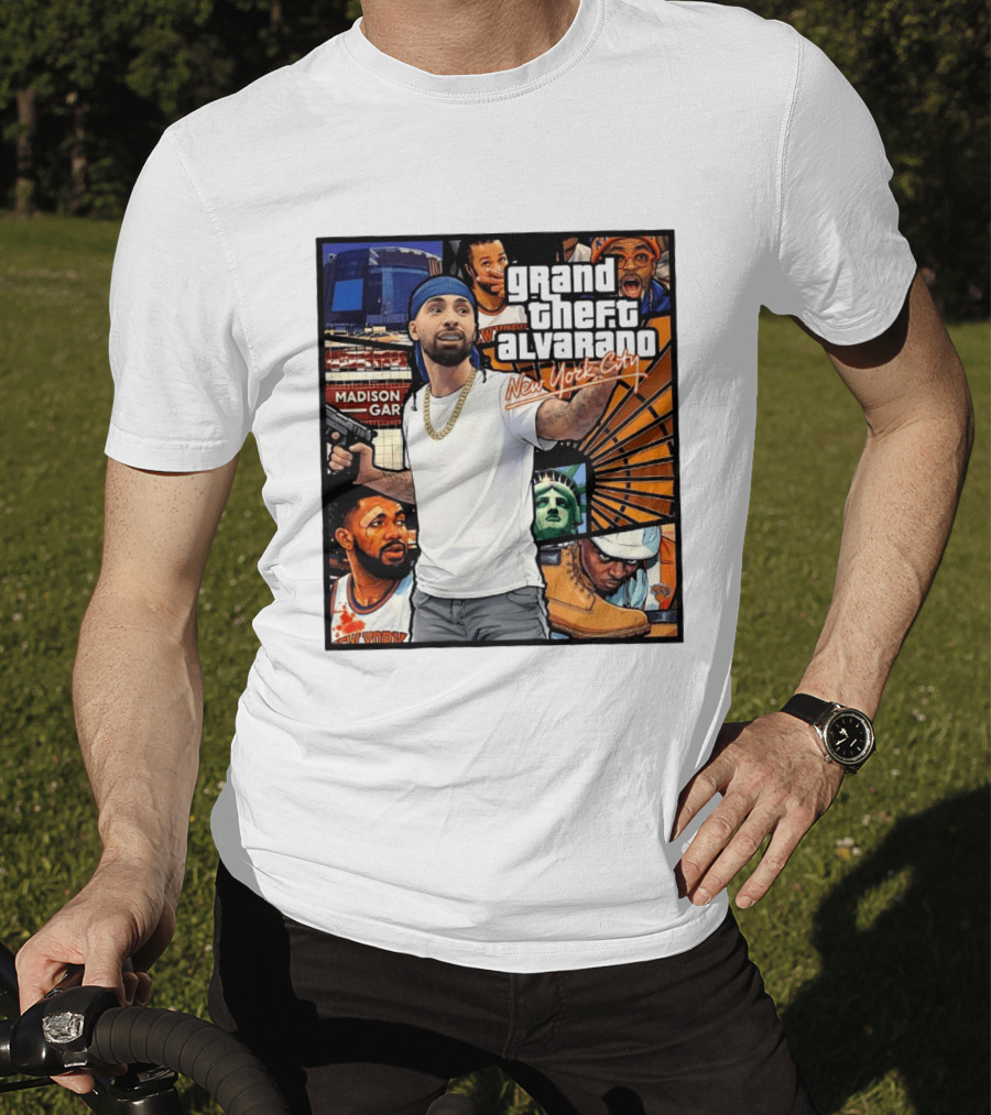 Grand Theft Alvarado New York City Madison Square Garden Statue Of Liberty T-Shirt