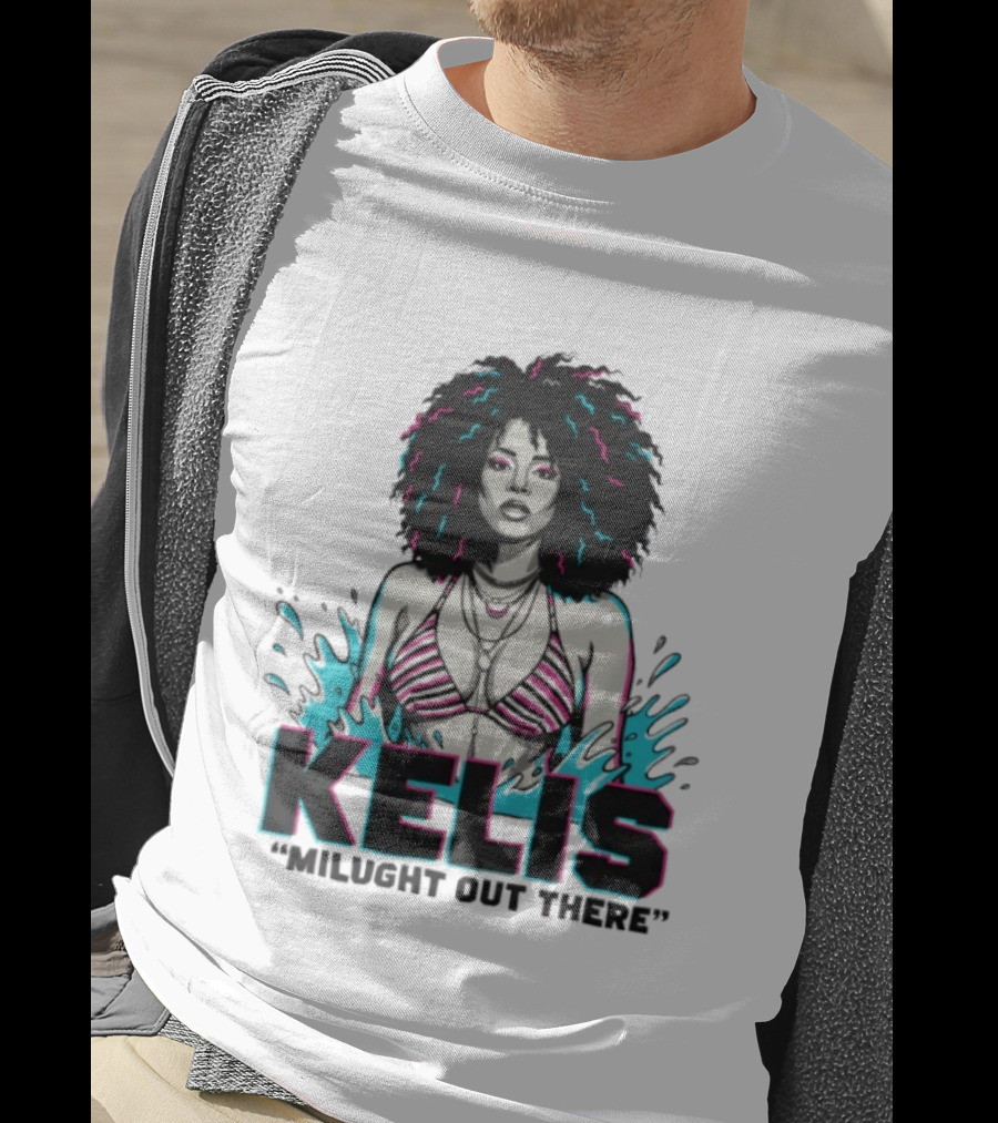 Kelis Milught Out There Striped Bikini T-Shirt