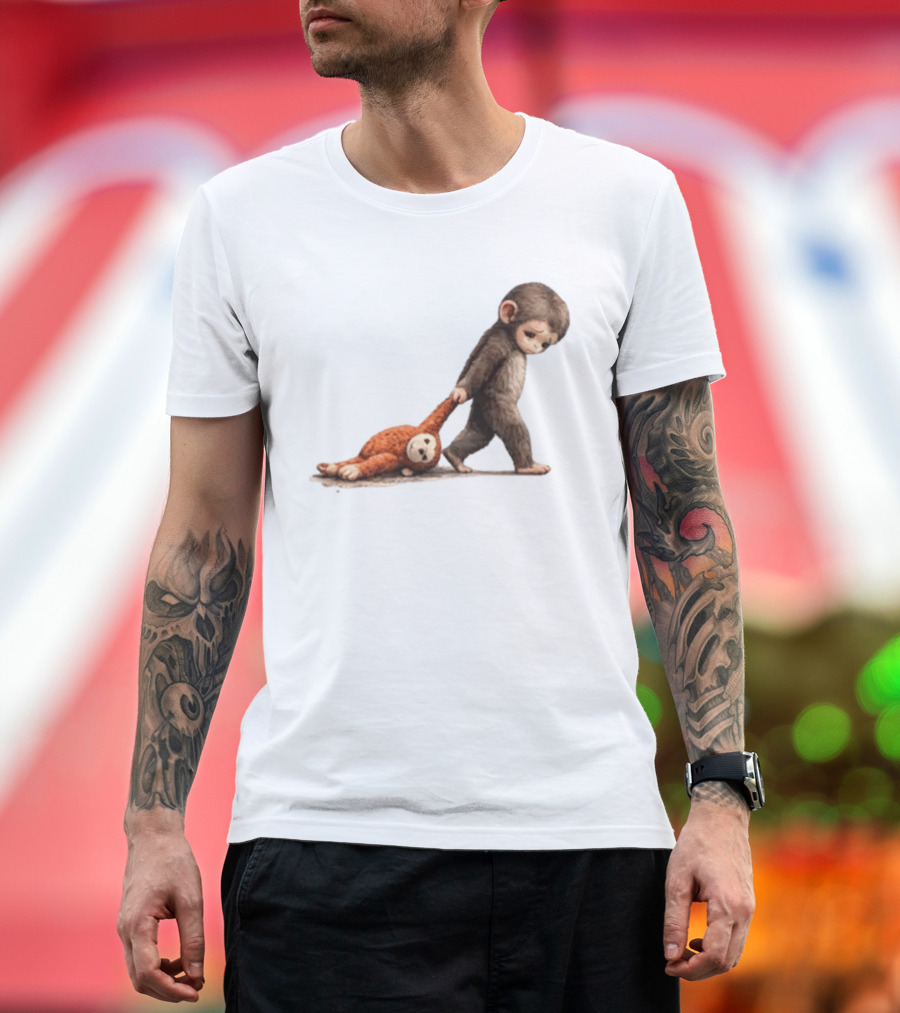 Monkey Baby Dragging Toy Monkey T-Shirt