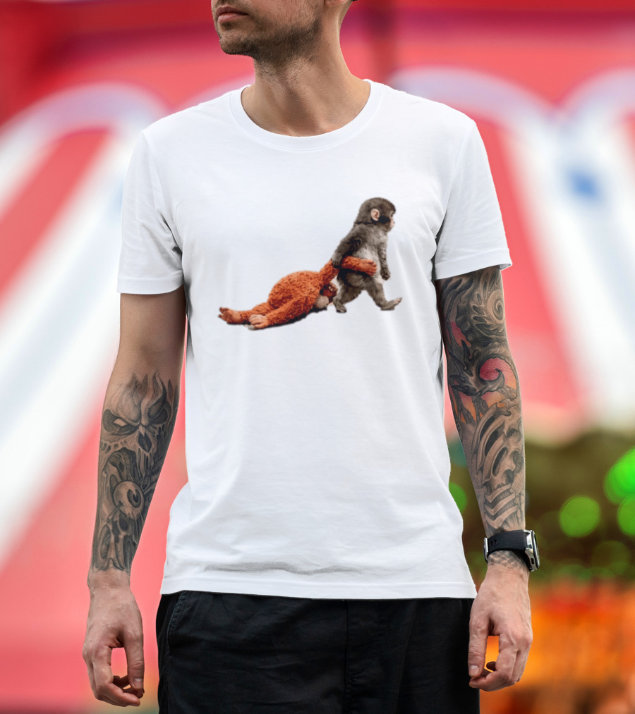 Punch The Monkey Baby Monkey Dragging Toy T-Shirt