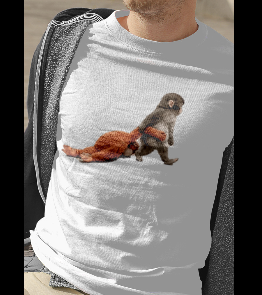 Punch The Monkey Baby Monkey Dragging Toy T-Shirt