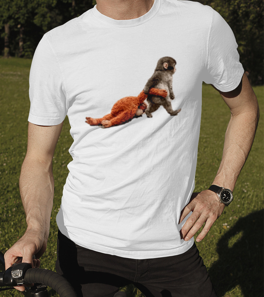 Punch The Monkey Baby Monkey Dragging Toy T-Shirt