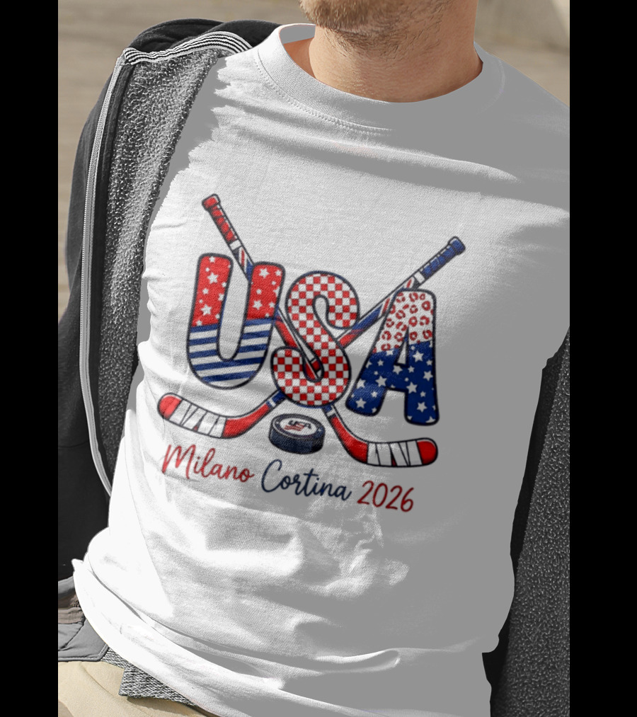USA Hockey Milano Cortina 2026 Ice Hockey Championship Team Sports Fans T-Shirt