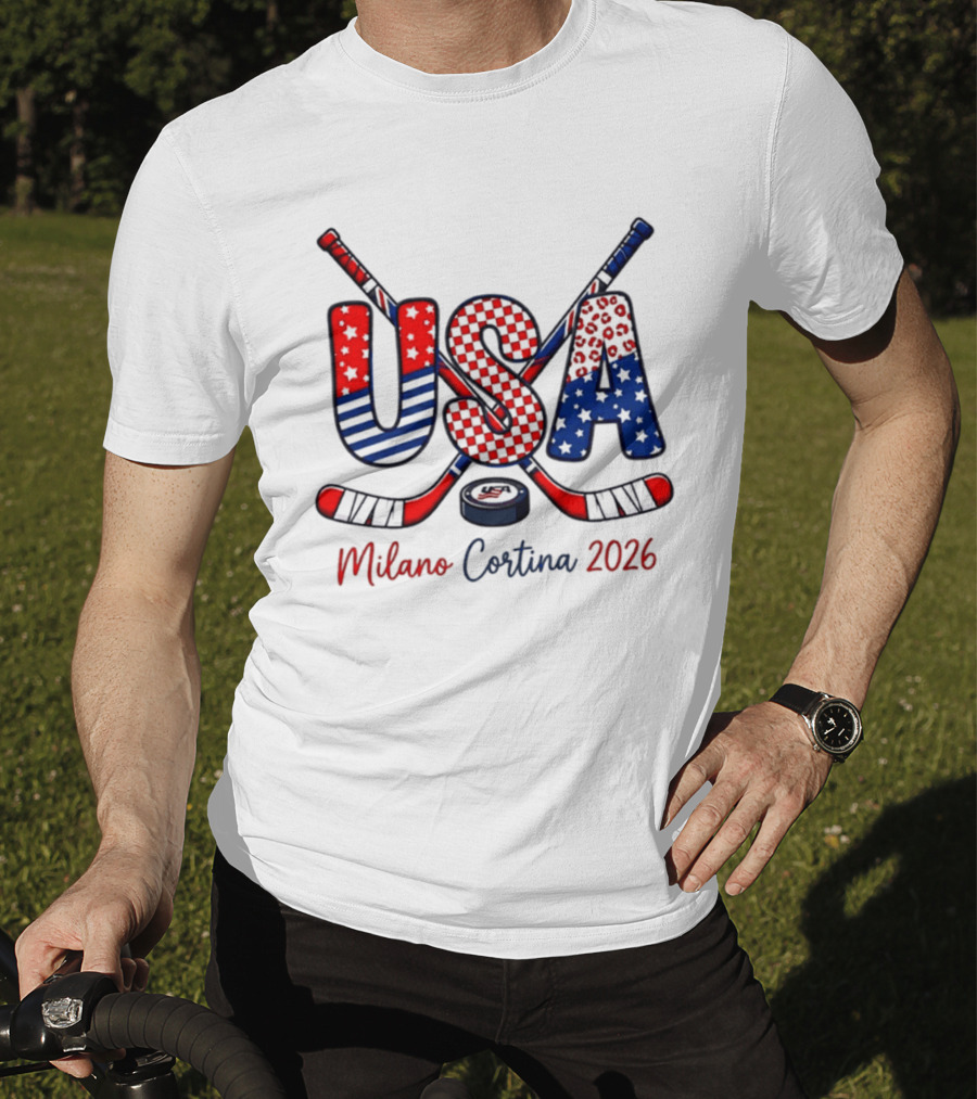 USA Hockey Milano Cortina 2026 Ice Hockey Championship Team Sports Fans T-Shirt